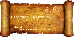 Albecker Imogén névjegykártya